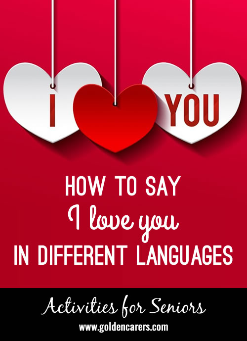 I Love You in different languages