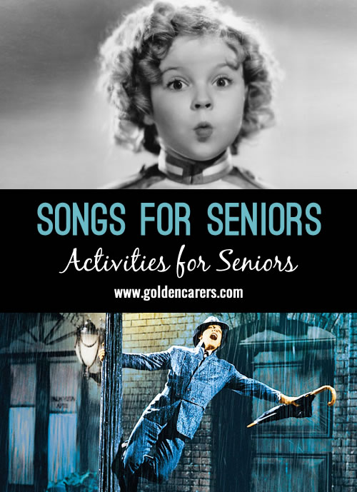 Here is an over 80s song list. It includes lyrics to over 80 popular songs from yesteryear to enjoy in a sing-along. Sing the first line, and then ask residents to sing the next line!