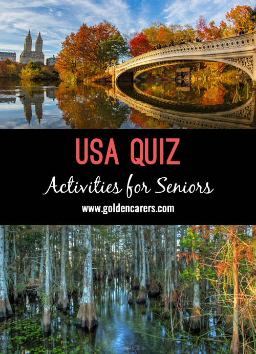 An American themed general knowledge quiz for elderly residents.
