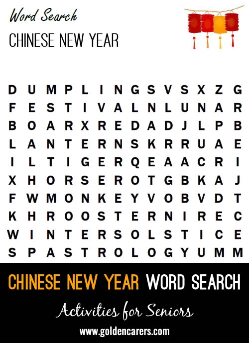 Here's a word finder to celebrate the Chinese New Year!