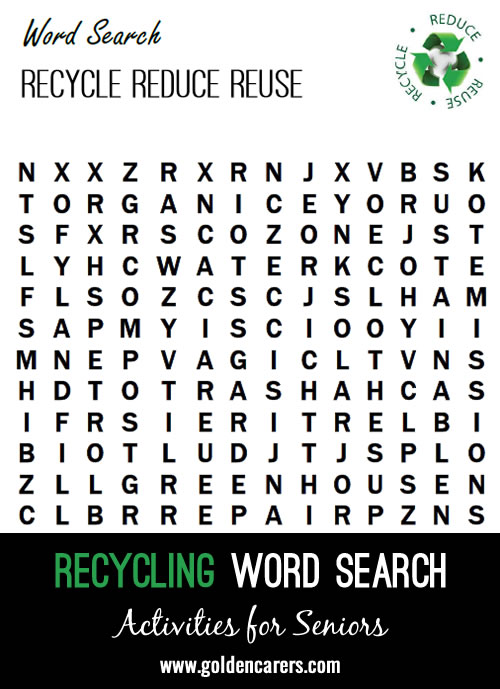 Celebrate World Environment Day with a Recycling Themed Word Finder!