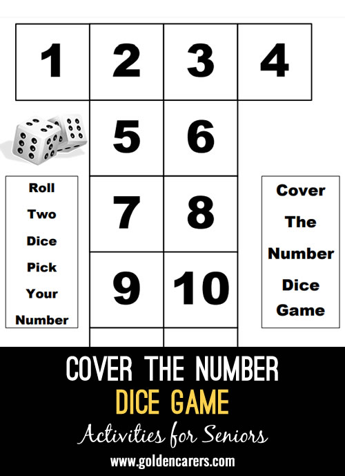 Here is an easy, fun dice game to play with residents - template provided.