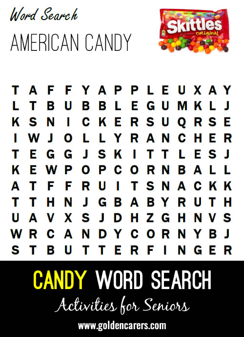 A candy-themed Word Finder for Halloween!