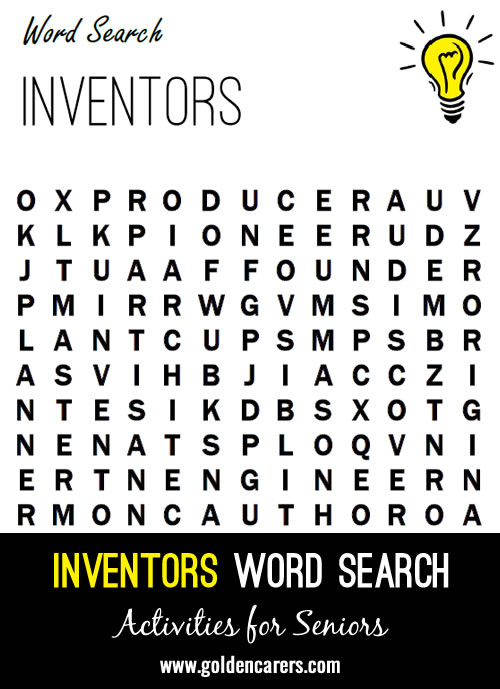 An inventors-themed word finder for World Inventors' Day!