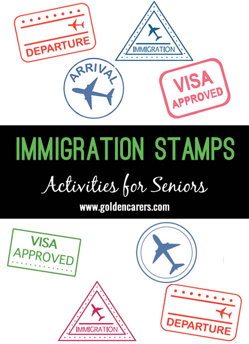 Immigration stamps to use with armchair travel passports.