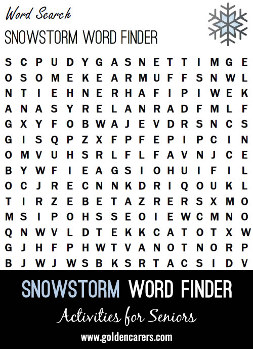 January brings snow, ice, and frigid temperatures across a big part of the globe. There’s nothing quite like an impending snowstorm to make everything feel a bit cozier too. Find as many words as you can that are equal parts cold and cozy.