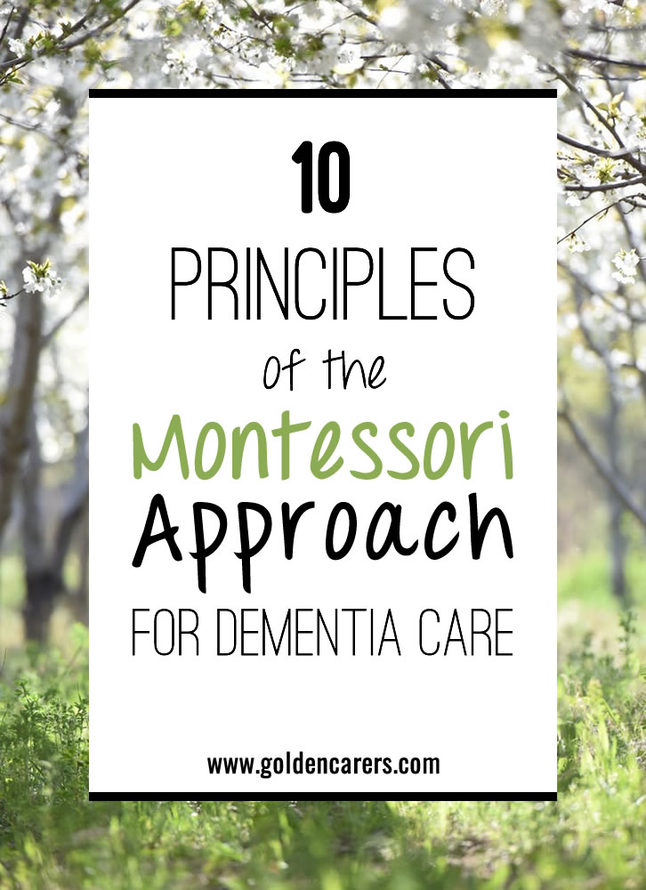 Finding activities that people living with dementia are able to participate in and enjoy can be challenging. The Montessori for dementia approach seeks to engage the senses and evoke positive emotions. It involves stimulation of the cognitive, social, and functional skills of each individual.