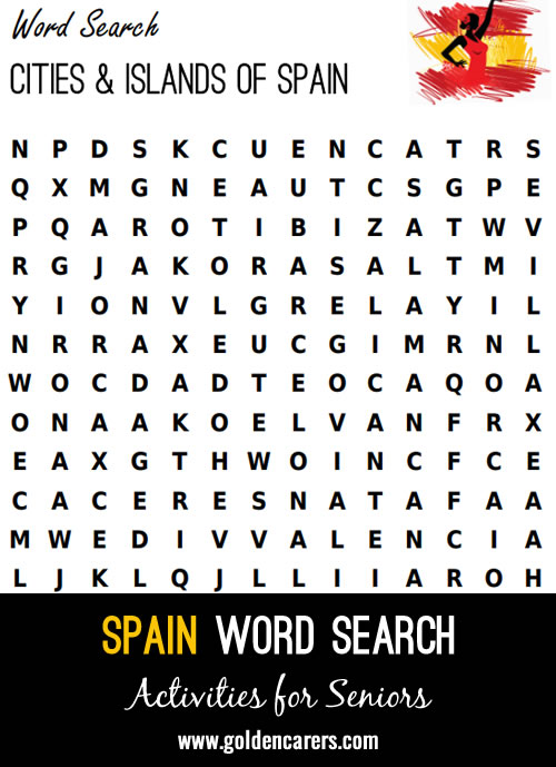 Spain themed word searches to enjoy!