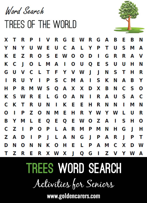 A tree themed word finder to enjoy!