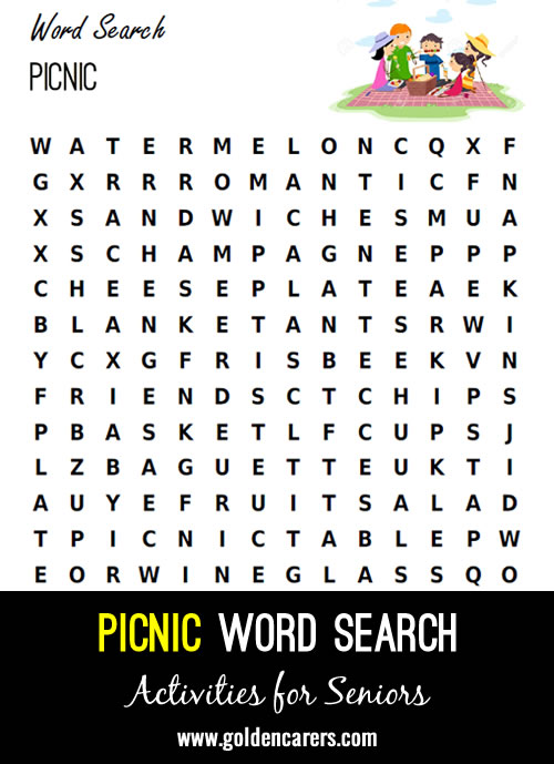 See how many words you can find in this picnic themed word finder!