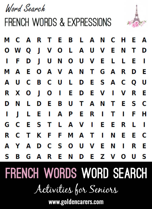 Find these French words commonly used in English conversation.