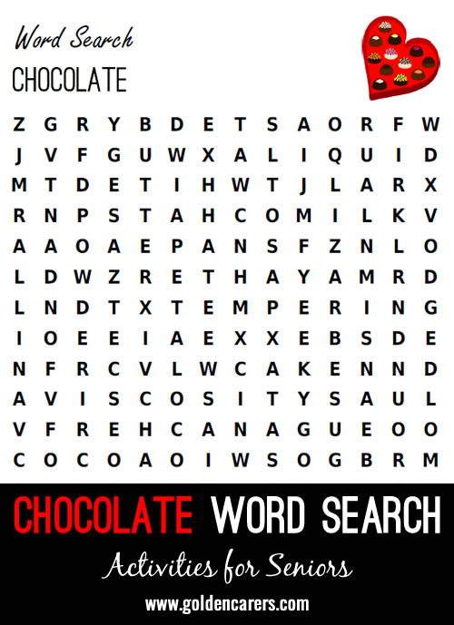 A chocolate themed word search!