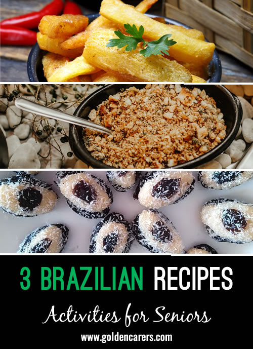 Here are 3 Brazilian recipes to try - 2 savoury, 1 sweet. Enjoy!