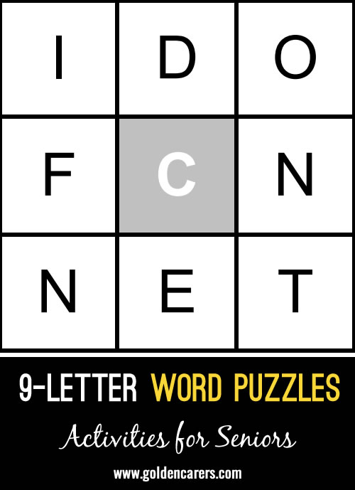 I'm about to start a new job as an activity coordinator and one of my ladies loves the nine letter word puzzles in the newspaper so I thought I'd make her some.