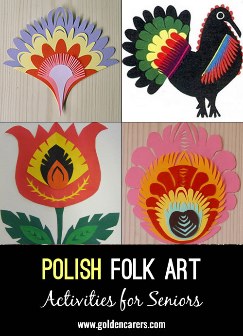Polish ‘wycinanki’ is a traditional Polish folk art of paper cutting. These beautiful paper cutouts became a popular craft in the mid-1800s and were used to decorate houses and to give as gifts to family members and friends. 
