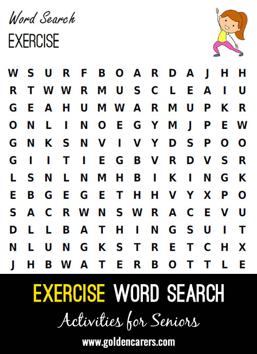 Spring is nearly springing and more daylight means more chances to get active. See how many of these exercise-related words you can find. 