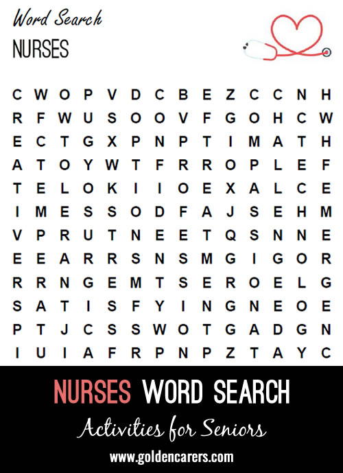Here is a word finder for International Nurses Day in May!