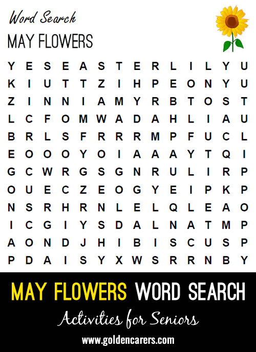 May is a colorful month with flowers bursting up from the ground as well as blooms in vases to celebrate Mother’s Day. See how many flowers you can find!