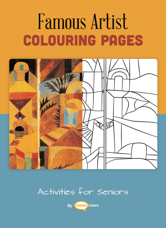 Paul Klee - Giardino del Tempio coloring template and short biography