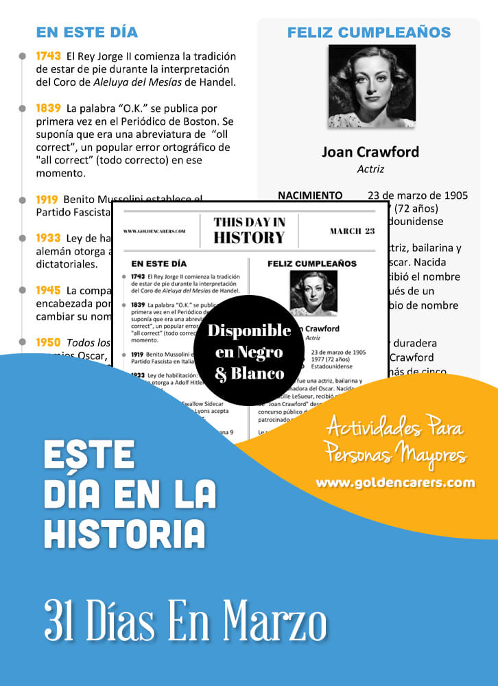 This Day in History - March - Spanish Version