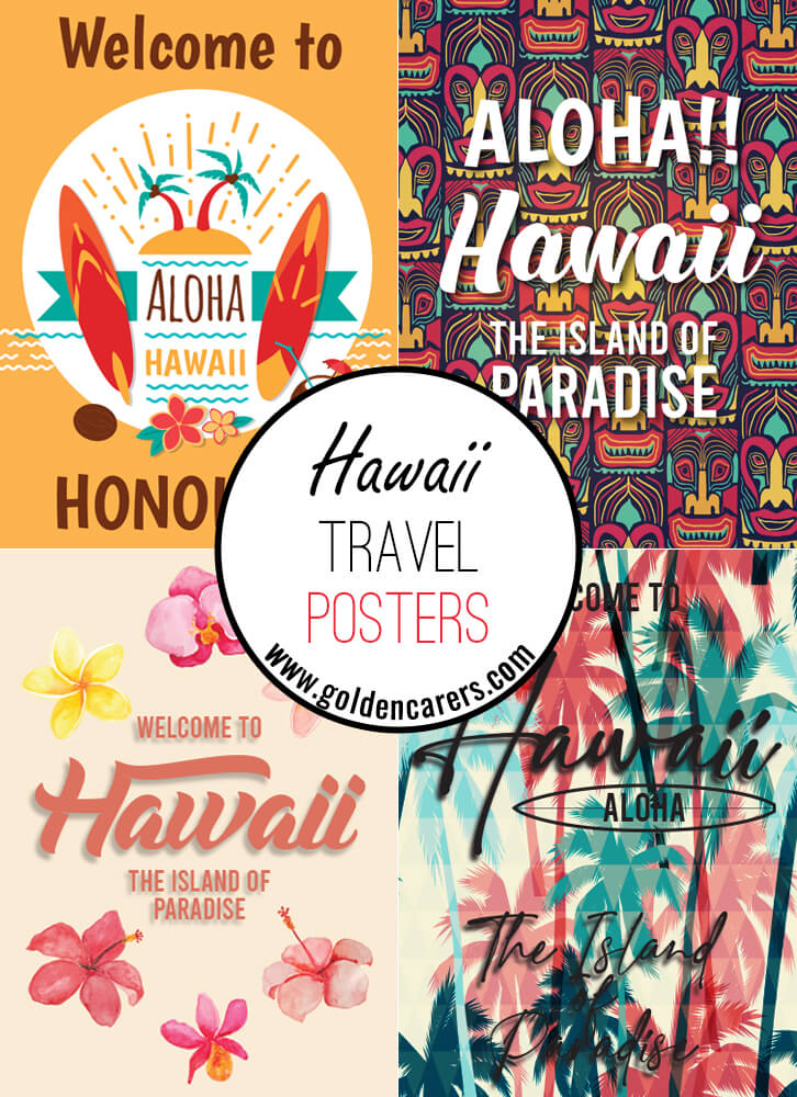 Posters of famous tourist destinations in Hawaii!