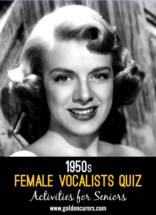 Here is a female vocalists of the 1950s quiz to enjoy!