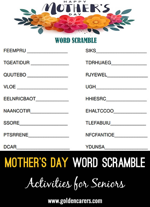 Mother's Day Word Scramble
