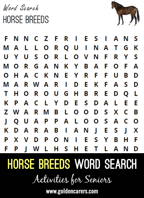 Here is a horse-breeds word finder to enjoy!