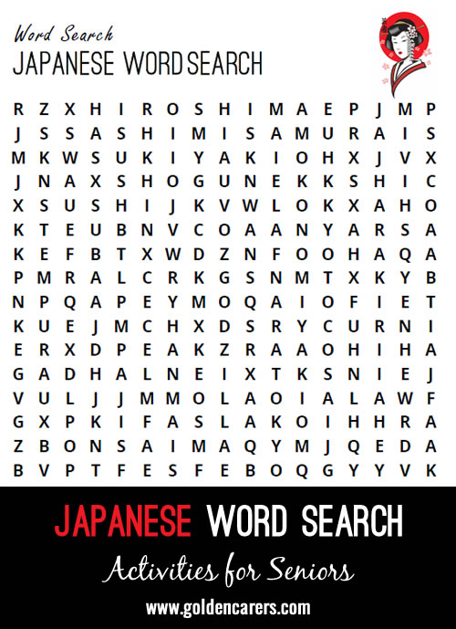 A Japanese themed word finder to enjoy!