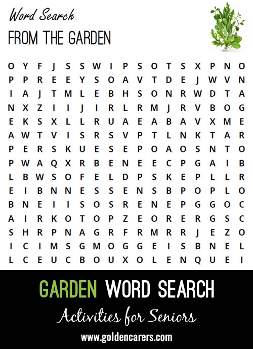Here is a garden-inspired word search to enjoy!