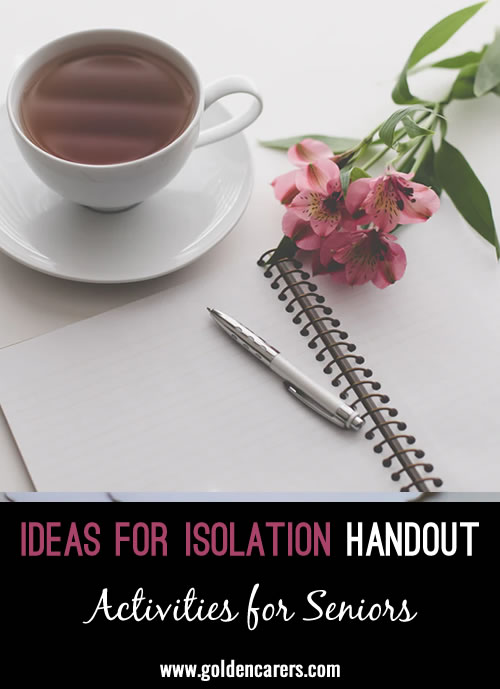 Ideas for Isolation Handout