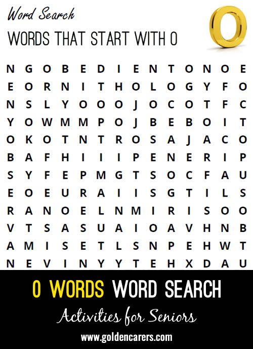 October isn’t the only fun word that starts with the letter O. See how many of these you can find, and if you aren’t quite sure about the definition of a word, look it up! You’ll end this word search with an even bigger vocabulary.