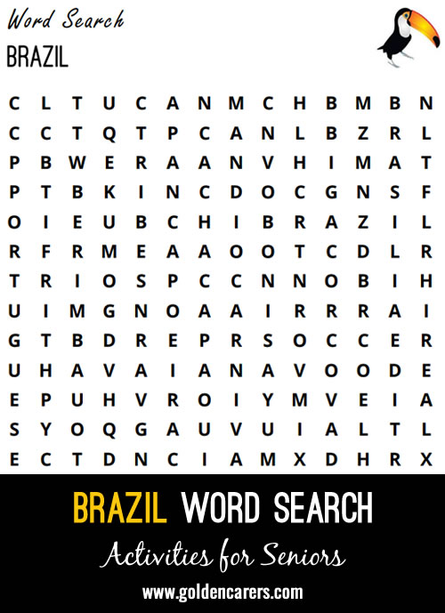 A Brazil-themed word search to enjoy!