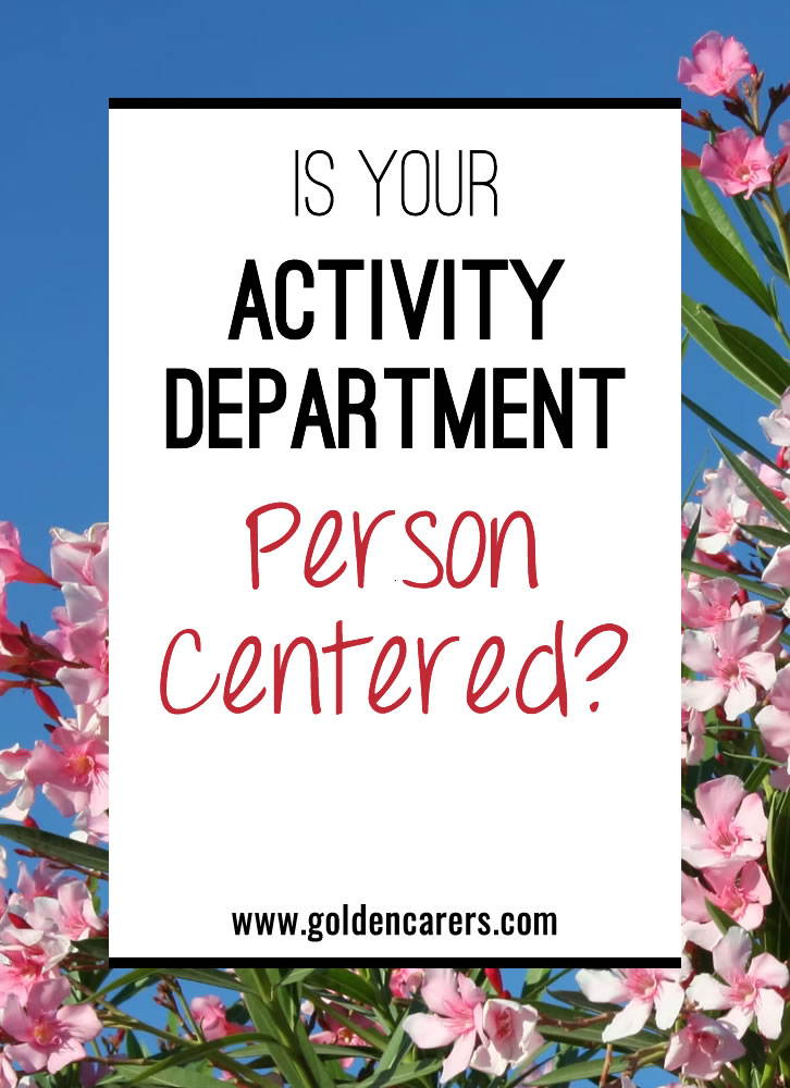 The person-centered philosophy ensures that the resident is the center of all discussions, decisions, and aspects of care. Learn more about the person-centered movement and how to make sure your activities department is leading the way in your community.