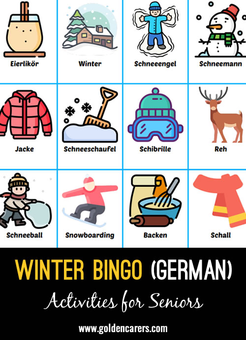 Here is a winter bingo in the german language!