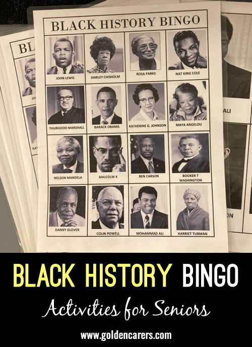 A Bingo Game Celebrating Black History Month!