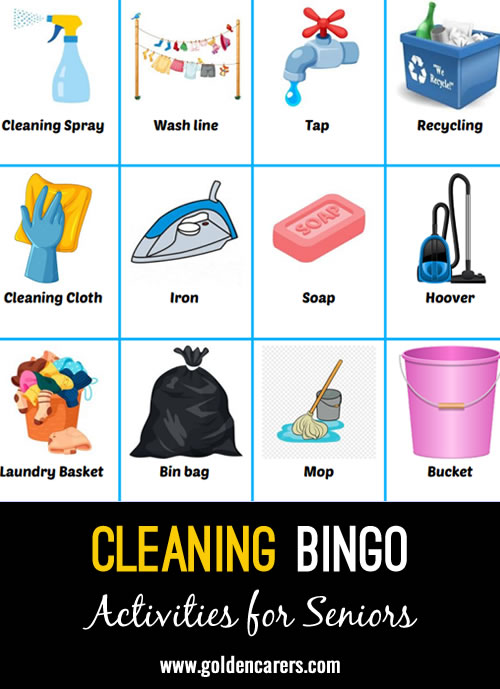 Here is a cleaning-themed bingo to enjoy!