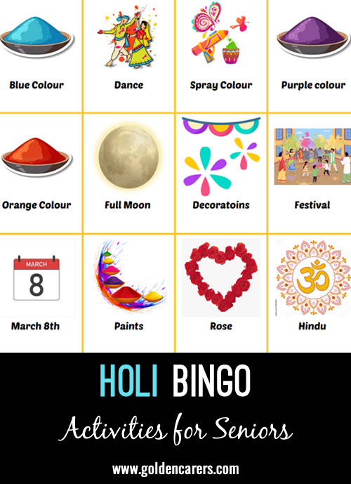 Here is a Holi-themed bingo to enjoy!