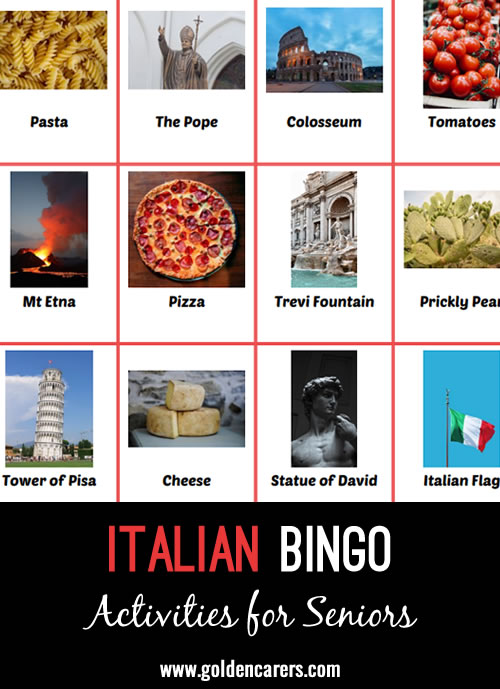 An Italian-themed bingo to enjoy!