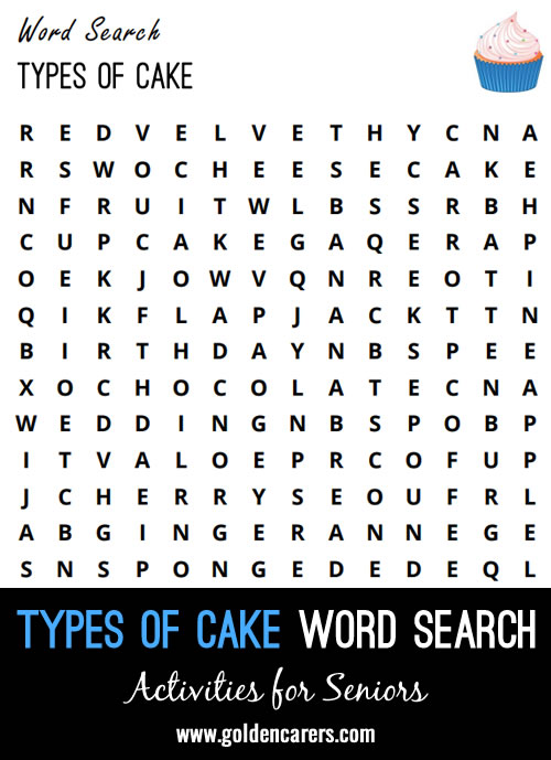 A cake-themed word search!