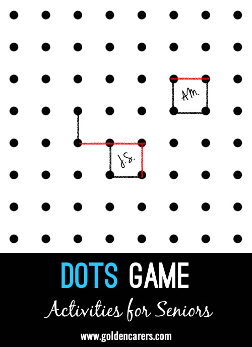 Use the printable dots grids provided to enjoy a fun game of dots and boxes!
