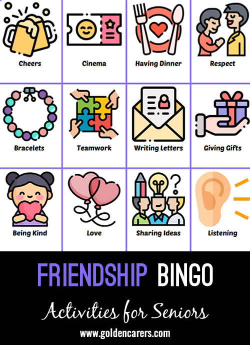 Here is a friendship-themed bingo to enjoy!