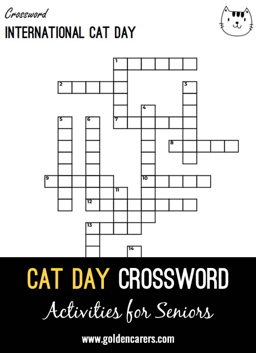 Here is a crossword for International Cat Day!