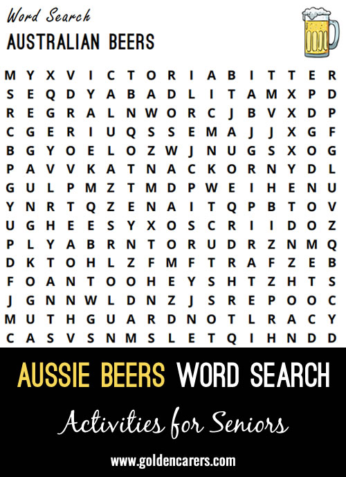 Word Search - Australian Beers