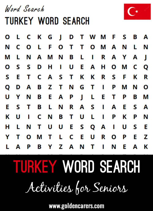 A Turkey-themed word search to enjoy!