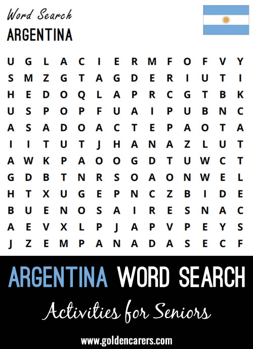 An Argentinan-themed word search to enjoy!