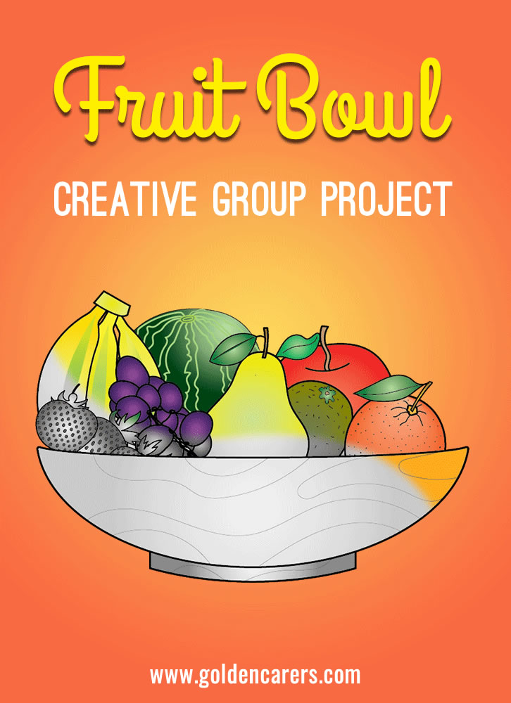 Here is another fun group project for residents! This beautiful fruit bowl wall art project is approximately 24