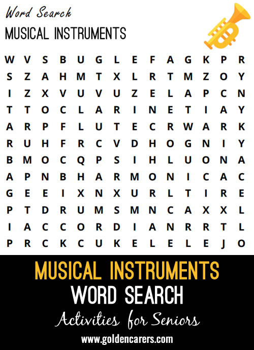 This word search leads to instrument recognition and reminiscing.