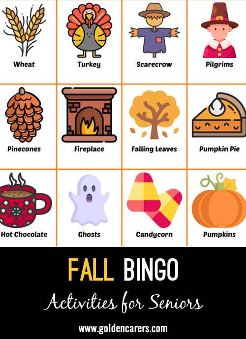 A fall-themed bingo to enjoy!