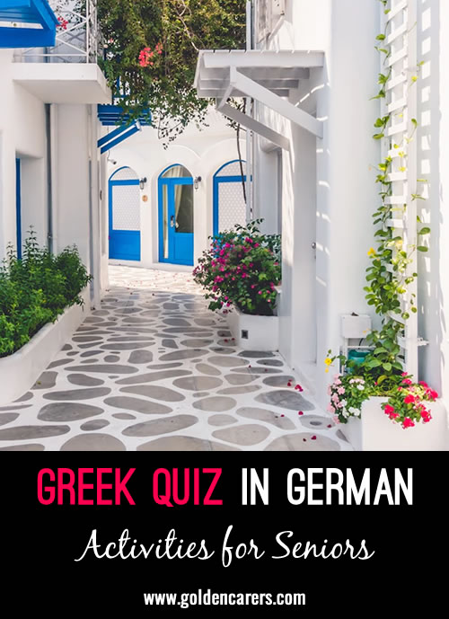 Here is a Greek quiz translated into German.